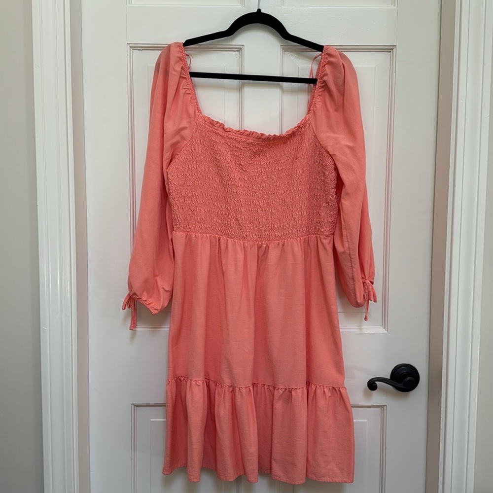 LC Lauren Conrad Smocked Bodice Mini Dress for Summer -Large